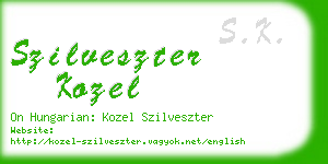 szilveszter kozel business card